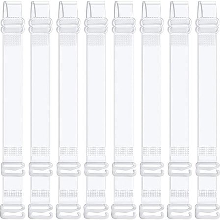 4 par - Genomskinliga bh-band - Justerbara - Osynliga band - Halkfria band