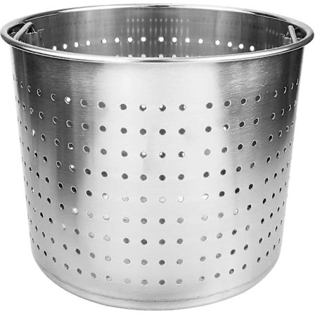 Stor Kokeplate i Rustfritt Stål for Kreps med Silkurv og Håndtak - Perfekt for Koking av Sjømat