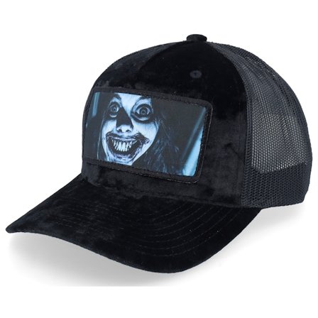Scenes - Negro trucker Gorra - Crazy Smile Velvet Black/Black A-frame Trucker @ Hatstore
