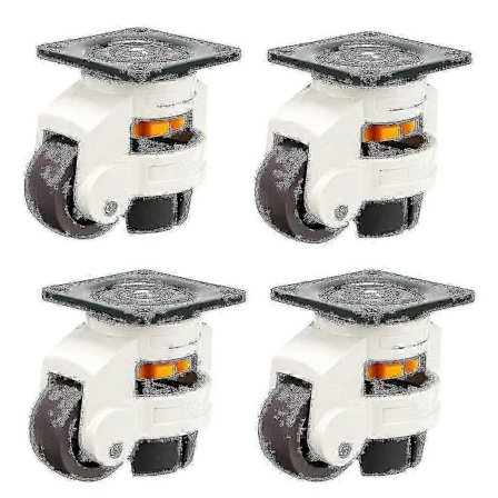 4 stk. Møbelhjul, drejeligt hjul, 60f indtrækkelige nivelleringshjul, nylon aluminiumslegering, 250 kg lastkapacitet pr. hjul)