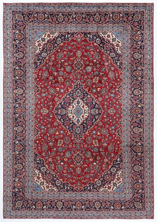 Tapis Kashan 240X350 Rouge Foncé/Noir (Laine, Perse)