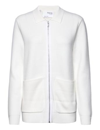 Slhtoronto Ls Knit Zip Up Shirt B Knitwear Full Zip Jumpers Vit Selected Homme