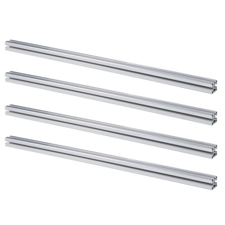 4 stk. aluminium ekstruderingsprofil 4040 T-slot europæisk standard anodiseret lineær skinne 3D-printerdel CNC DIY 39,4 tommer 1000 mm sølv