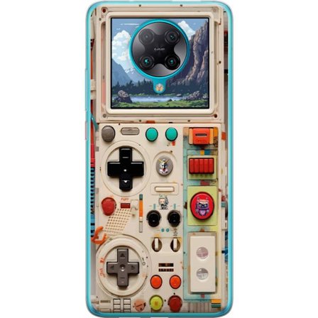 Kompatibelt Mobilskal till Xiaomi Xiaomi Poco F2 Pro Retro spelskonsol design med pixlig grafik och bergslandskap, nostalgisk spel-estetik med futuris
