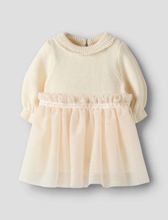 Lil'Atelier Nbfsarina Ls Knit Body Dress Lil - Cream - 80