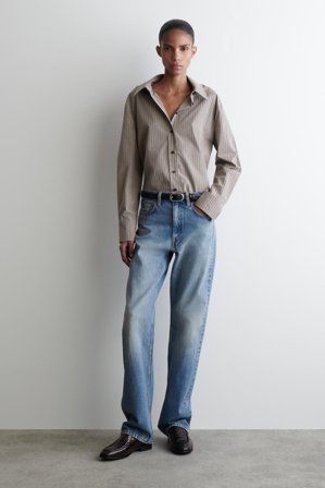 COS Women's Camisa De Cuadros Con Pañuelo in Beige