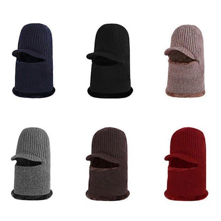 Trendy strikkeluesett for menn og kvinner, marineblå, for motorsykkelturer om vinteren, 3-delt stil og beskyttelse