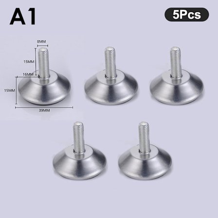 5 stk Stålmøbelben Anti-slip Understel Bordskab Benpude