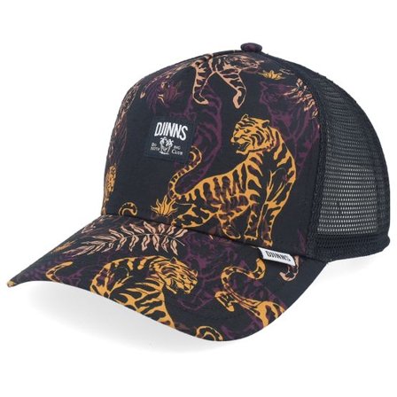 Djinns - Svart trucker Keps - Hft Cap Aloha Tiger Dark A-Frame Trucker @ Hatstore