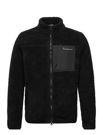 Teddy Fleece Zip Sweat - Grs/Vegan Sweatshirts & Hoodies Fleeces & Midlayers Sort Knowledge Cotton Apparel