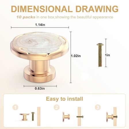 10 Stk Skabsknopper Skuffetræk med Skruer Dørhåndtag
