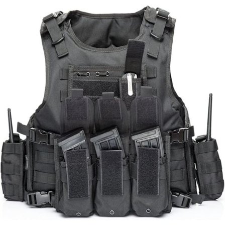 Taktisk Vest, Justerbar Plate Carrier Jakke for Hær, Politi, Svart