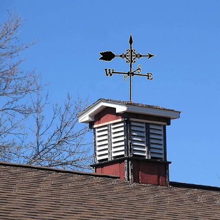 Metal Vejrhane med Pil Ornament, Have H-pæl Vejrhane Vindhane Professionelt Måleværktøj Vindretningsindikator, 35 * 50cm LANG