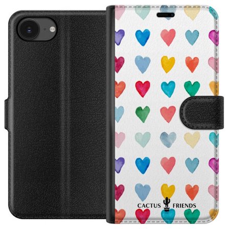 Yhteensopiva Lompakkokotelo Apple Apple iPhone 16e Cactus and Friends - Watercolor Love Grid