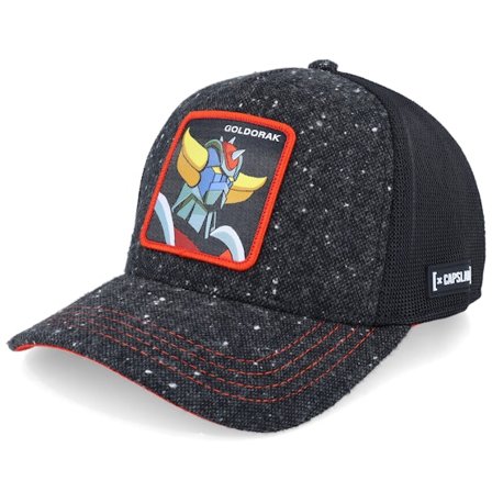 Capslab - Svart trucker Caps - Goldorak Black A-frame Trucker @ Hatstore