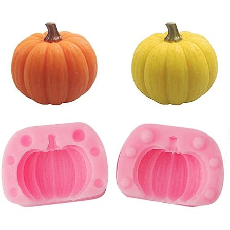 Halloween Silikonform, DIY Gresskarformet Lysform, Gresskar Silikonform, Non-stick Gjenbrukbar Bakeform, Gresskar Godteriformer