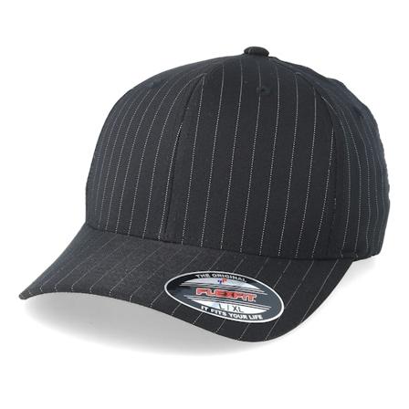 Flexfit - Svart flexfit Caps - Pinstripe Black/White Flexfit @ Hatstore
