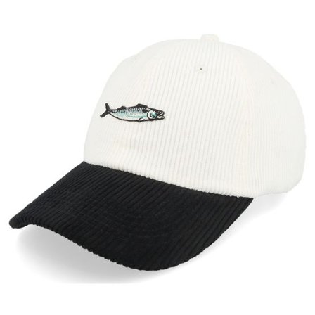Skillfish - Vit unconstructed Keps - Tiny Mackerel Corduroy Off White/Black Dad Cap @ Hatstore