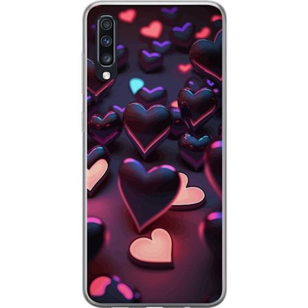 Kompatibelt Mobildeksel til Samsung Samsung Galaxy A70 Midnattshjerter