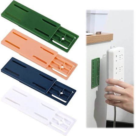 4 stk. Stikdåseholder Selvklæbende, Klæbende Punch Free Stikdåseholder Kabelstyring Punch Free