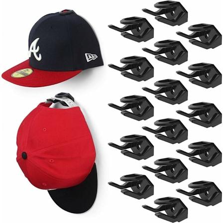 16-pack Hattkrokar - Svart, Hattkrok, Dubbelkrok för Hatt, Halsduk, Väska, Handduk, Hörlurar