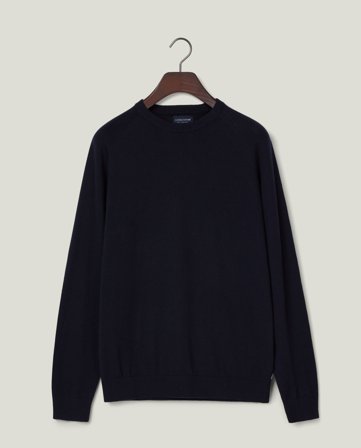 Lexington Fine merino sweater rundhals, mørkeblå