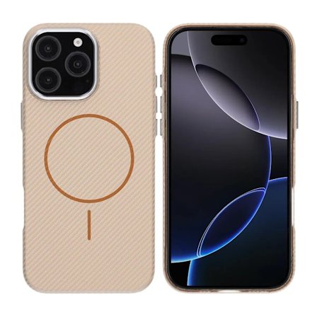 iPhone 16 Pro Max Mobilskal Carbonmönstrad - Guld