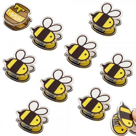 10-pack Bedårande Chipsklämmor med Bi-tema - Söta och Funktionella Påsförslutare för Matförvaring, Perfekta för Chips och Bröd