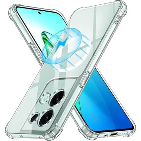 Gennemsigtigt silikonetui til OPPO Reno 8 Pro 5G med Metal Circle Shockproof Protection Transparent
