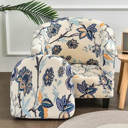 2stk/sett Stretch Club Chair Slipcover Trykt Tub Stol Slipcover Stretch Lenestoltrekk Sofatrekk Møbelbeskytter for stue