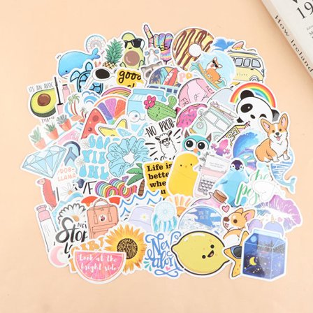 IC 100 stk vandtætte vinyl æstetiske klistermærker Laptop klistermærker Onesize