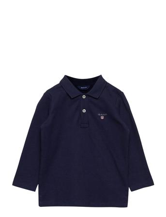 D1. The Original Pique Ls Rugger T-shirts Polo Shirts Long-sleeved Polo Shirts Sininen GANT