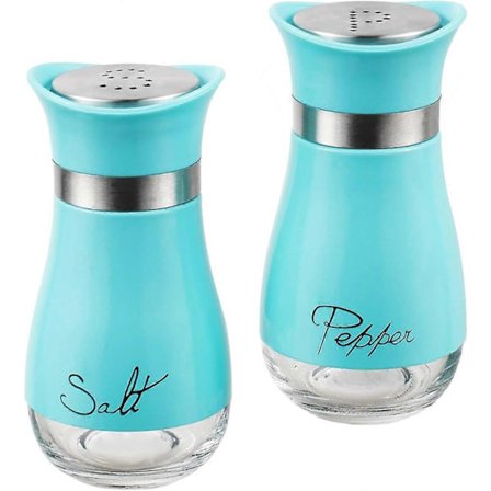 Pakke med 2 salt- og peberbøsser, salt- og pebersæt, saltbøsse, saltkar, køkkentilbehør (blå)