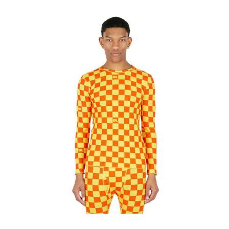Erl, Long Sleeve Tops Oranje, Heren, Maat:M,Katoen,print