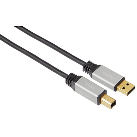 Kabel USB A-B Guld Pro Svart 5m