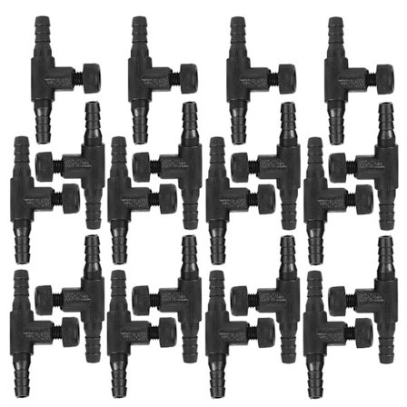 Sort ABS Akvarium T-stykke 20 stk. 3-vejs slange volumen luftstrømskontrolventil fisketank iltpumpe tilbehør