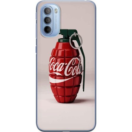 Kompatibelt Mobildeksel til Motorola Motorola Moto G31 Kunstnerisk illustrasjon av Coca Cola granateple i rødt og grønt, pop art inspirert motiv med