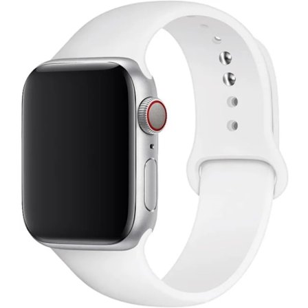 Silikoniranneke Apple Watchille 45mm 44mm 42mm 49mm 41mm 40mm 38mm correa armband iwatch Series 8 7 9 SE 4 3 5 Ultra 6 Valkoinen