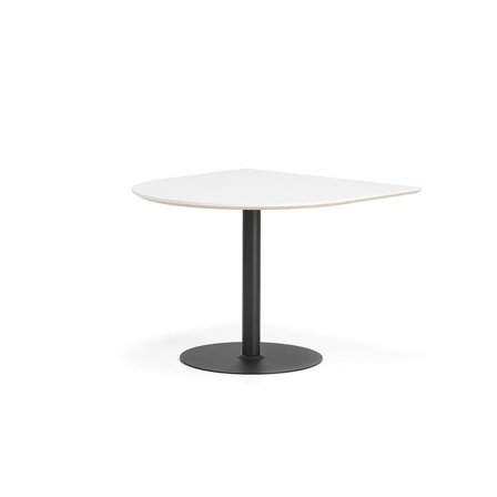 Bord METRIC, halvoval, 1000x1000x720, svart/vit