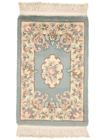 Kina 90 Line Tæppe 60X90 Beige/Grøn Uld, Kina
