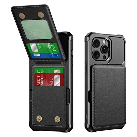 iPhone 14 Pro Max Kickstand Wallet Case - Black