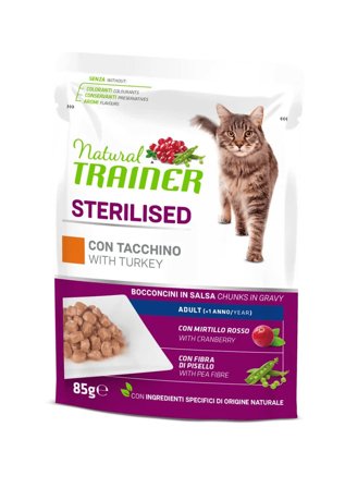 Natural Trainer Sterilised Cibo Umido Tacchino Per Gatti Adulti