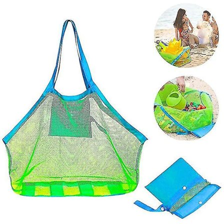 Mesh Strandveske Ekstra Stor Tote Bag Lekevarer Håndklær Sand Bort