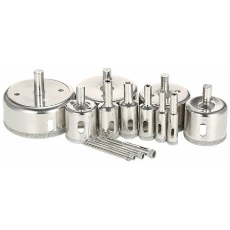 14 st 3-70 mm Glassågsats Diamantbelagd Kärnhålssåg Marmorborr Bits Kakel Keramisk Glasporslin Borr