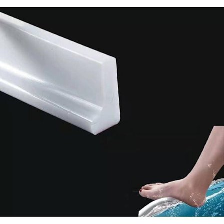 2m Silikon Dusj Terskel Vannbarriere, L-formet Tetningslist, 3cm Høy, for Baderom