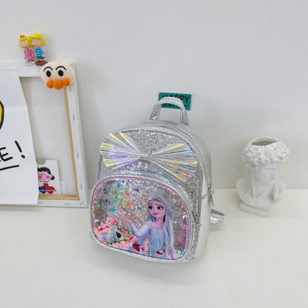 Studenterrygsæk ny PU børnerygsæk sød tegneserie pige prinsesse rygsæk barn flow taske børnehave rygsæk-sølv