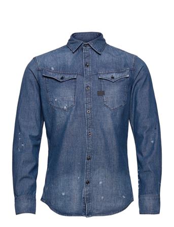 Arc 3D Slim Shirt L\S Skjorte Casual Blå G-Star RAW