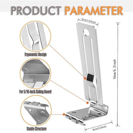 4-pack krokar för Hardie Board-fasadverktyg, för 5/16 tums fibercementfasad, väggankare fasadinstallationsverktyg [DB]