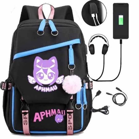 Aphmau rygsæk børne rygsække rygsæk med USB stik 1 stk
