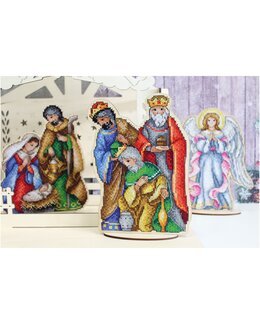 Holzstickerei 3 weise Männer